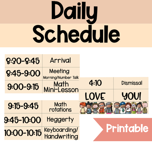 Daily Schedule Template | Customizable Modern Boho