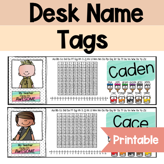 Desk Name Tags | Happy Bright