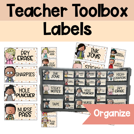 Teacher Toolbox Labels Set Boho Rain | The Ultimate Organizational Solution for Teachers