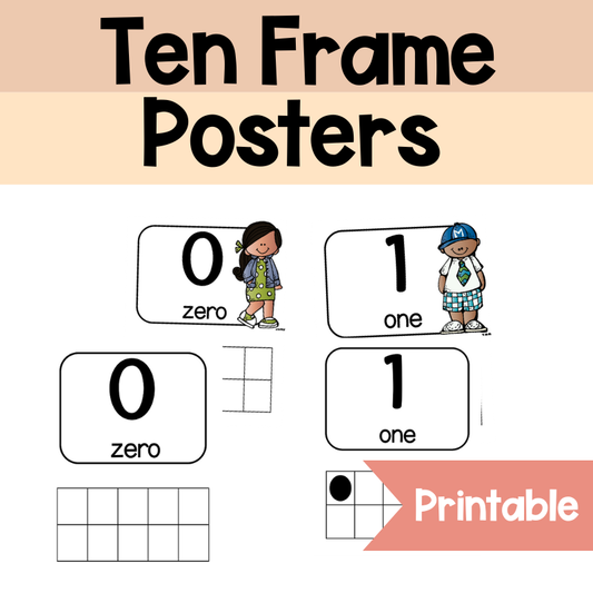 Ten Frame Posters | White 0-30