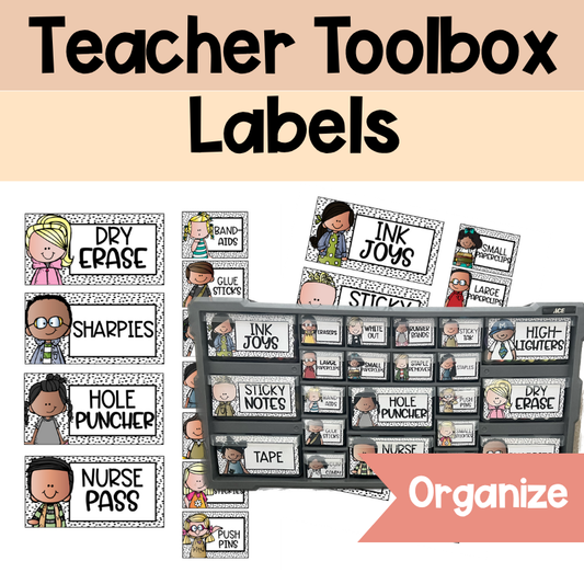 Teacher Toolbox Labels Set Black and Speckled  | The Ultimate Organizational Solution for Teachers
