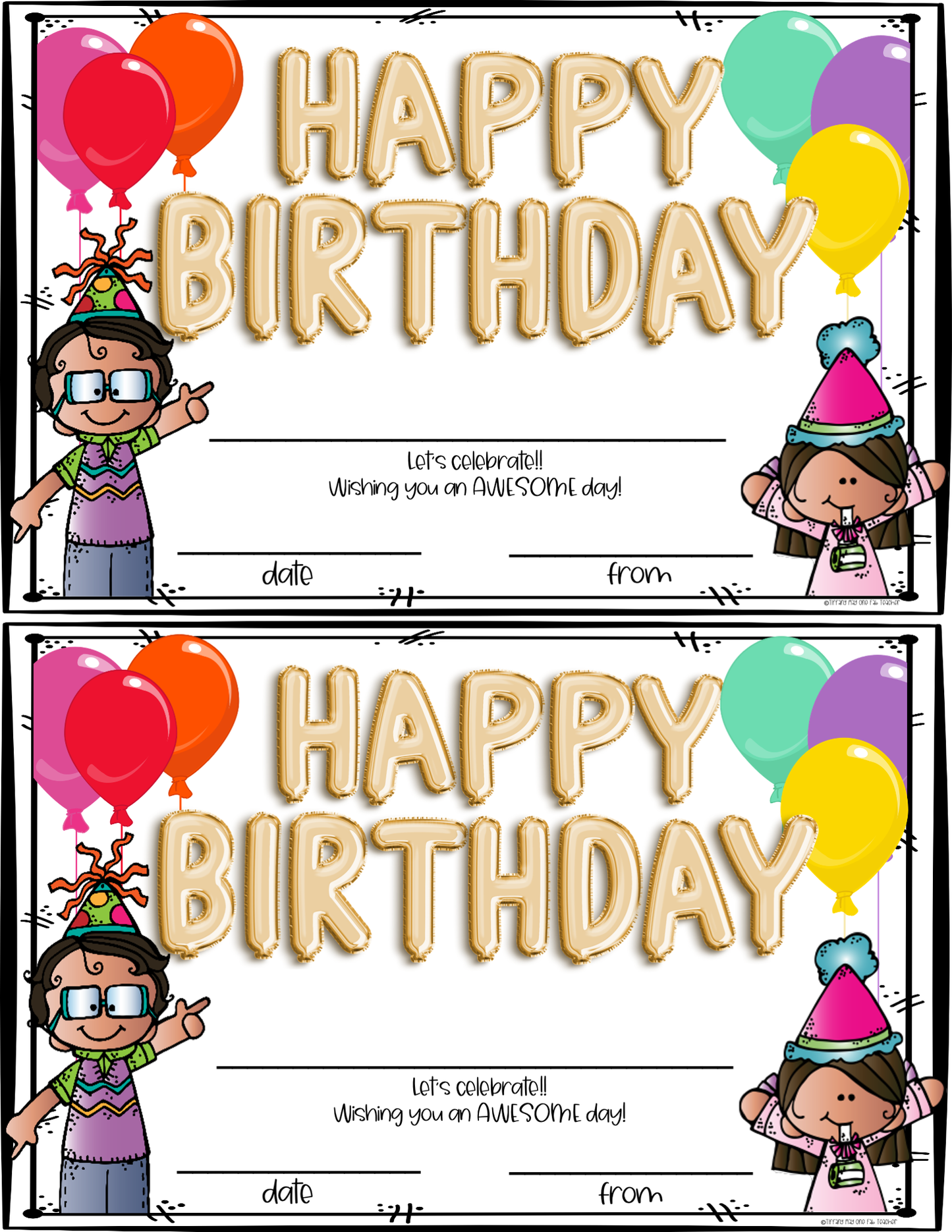 Happy Birthday Certificates | Celebrate with Style: Editable and Personalized